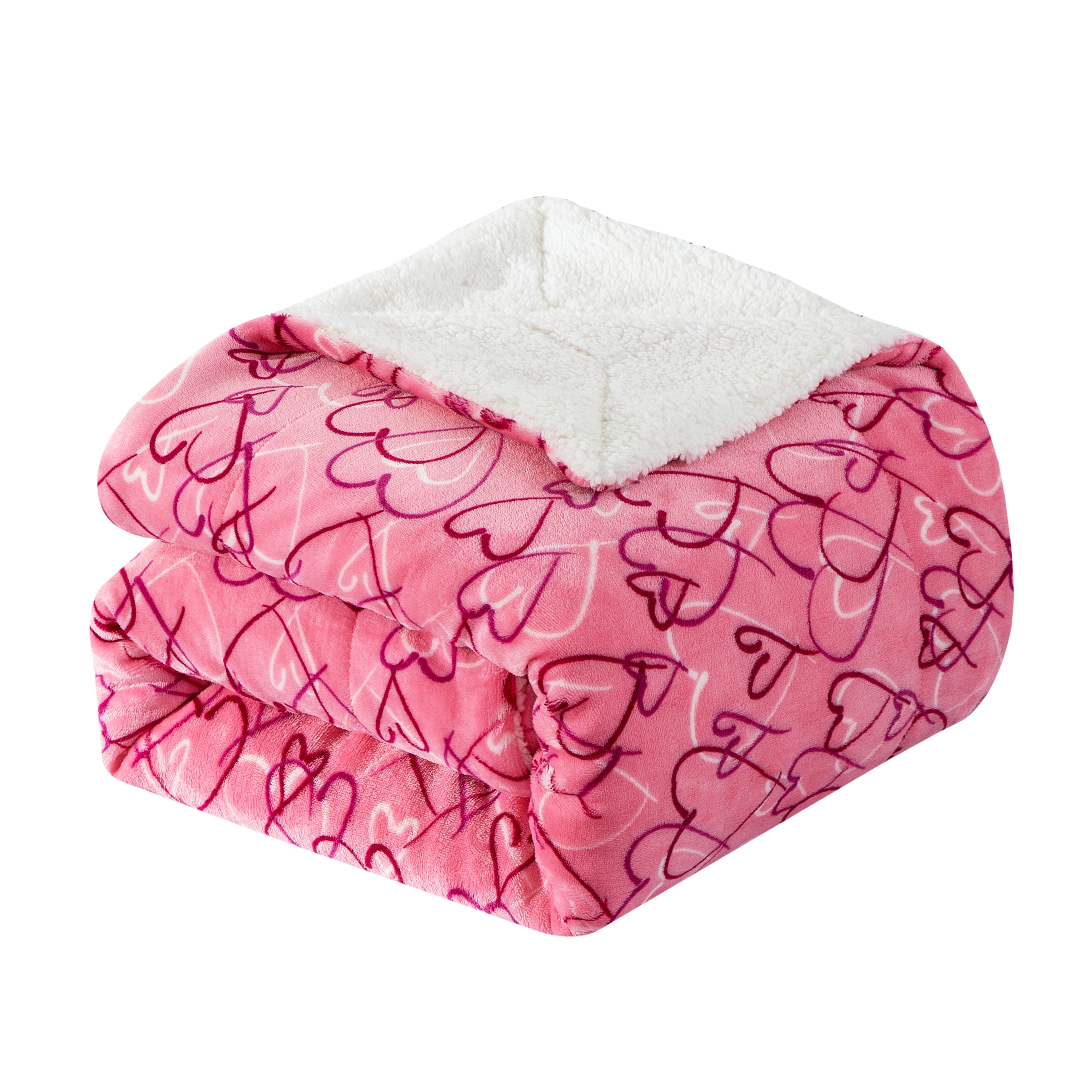 50" x 60" Valentine Inspired Sherpa Back Throw