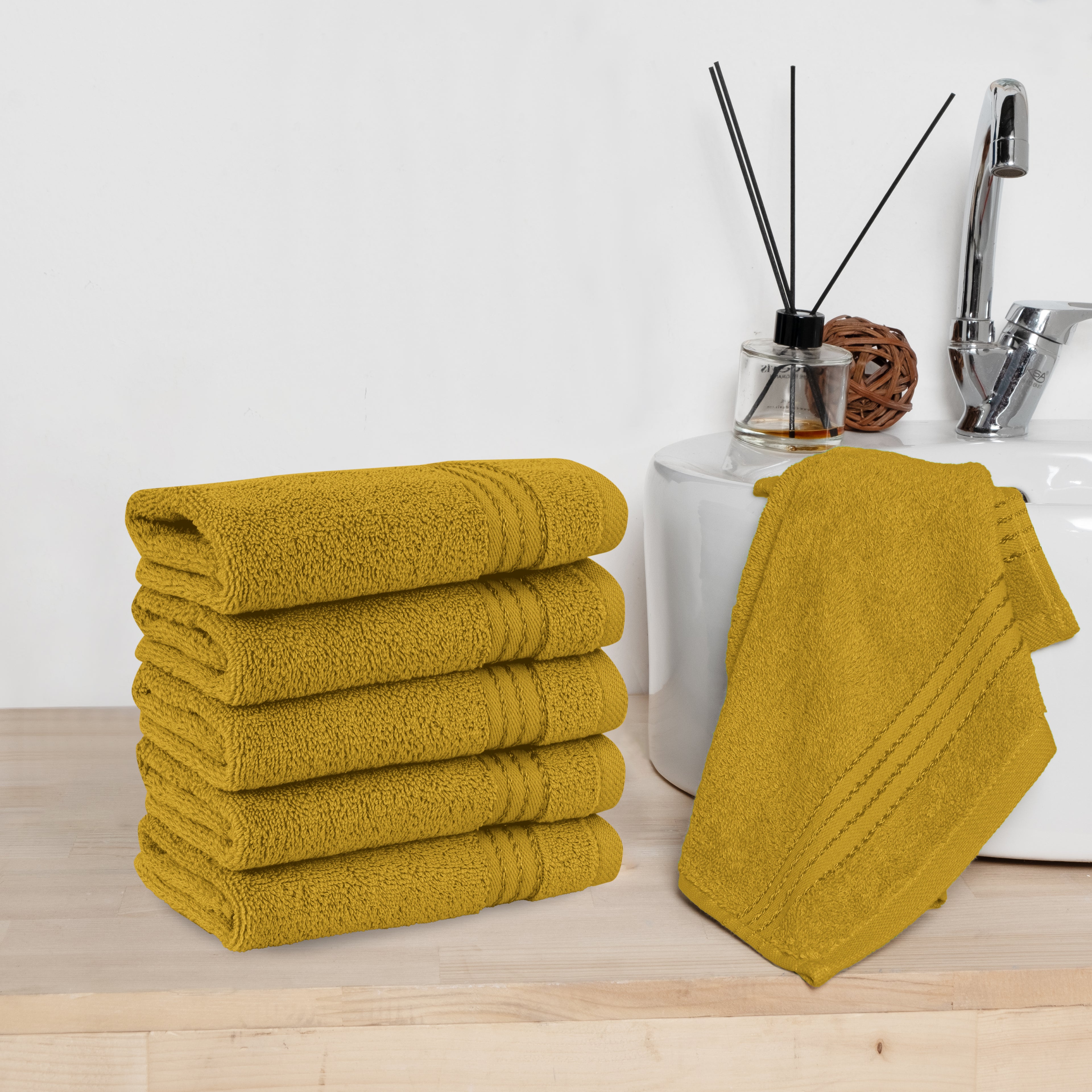 6-Pack Premium Turkish Cotton Washcloths Set, 13 x 13 inch