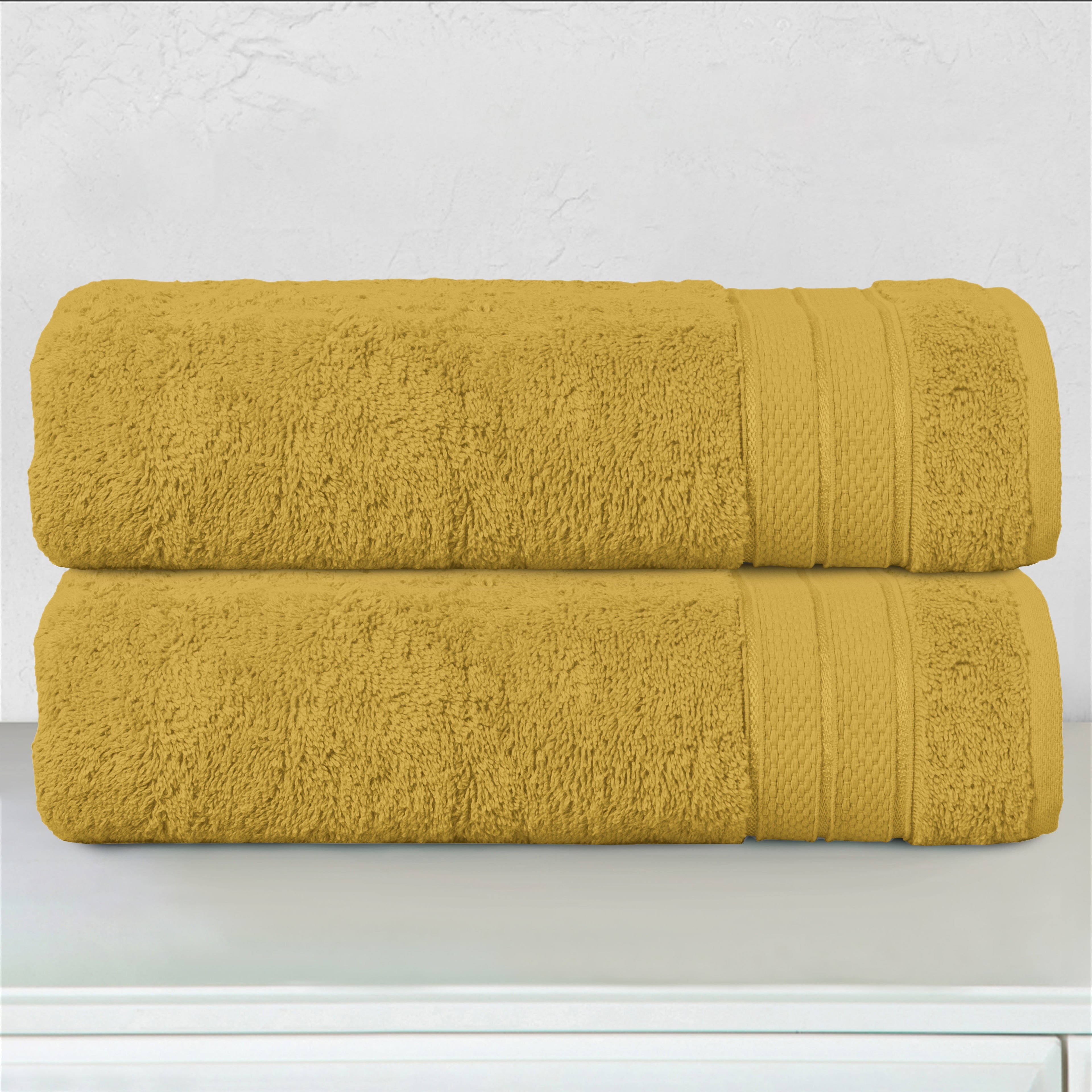 2-Pack Turkish Cotton Three Line Popcorn Bath Towel Set, 27 x 54 inch