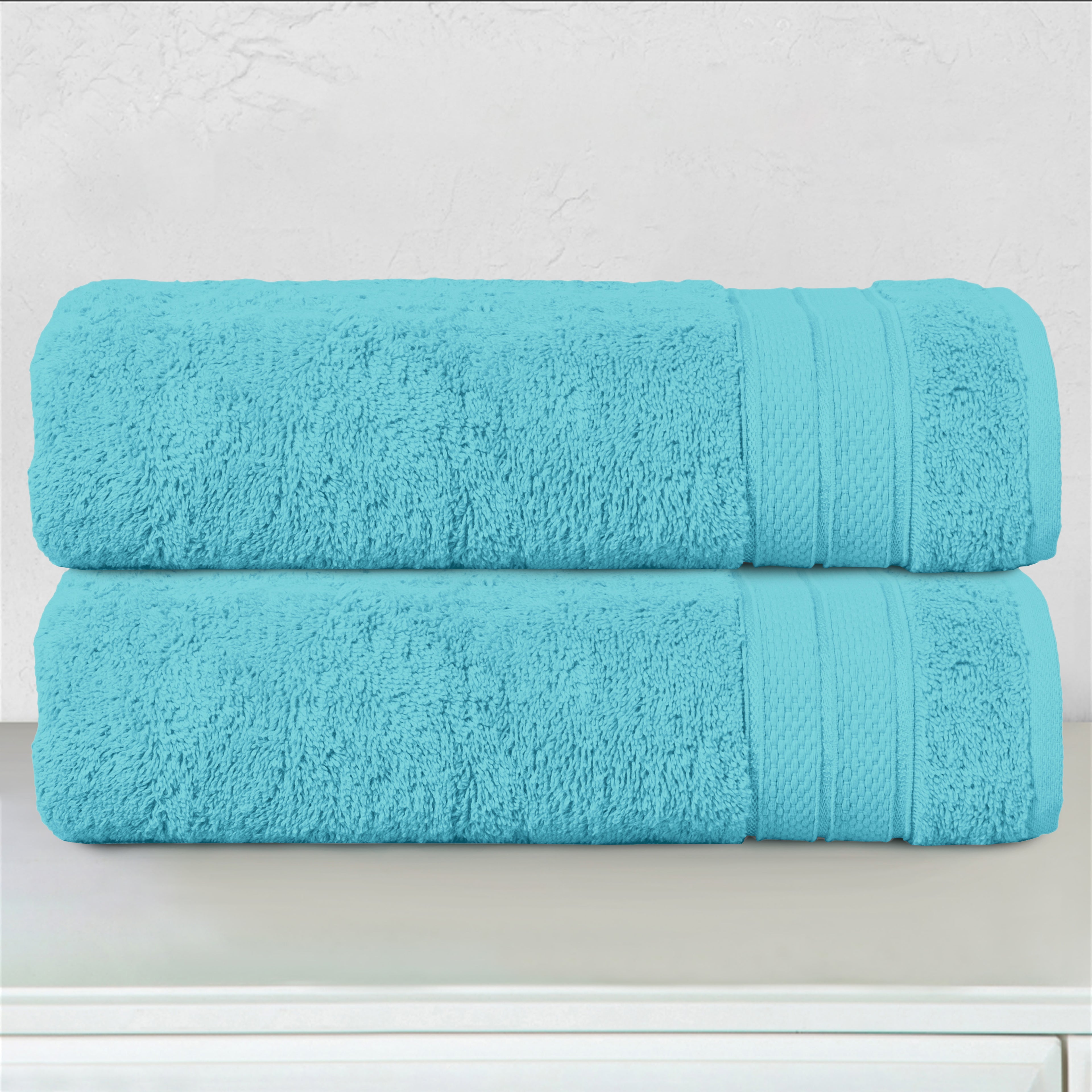 2-Pack Turkish Cotton Three Line Popcorn Bath Towel Set, 27 x 54 inch