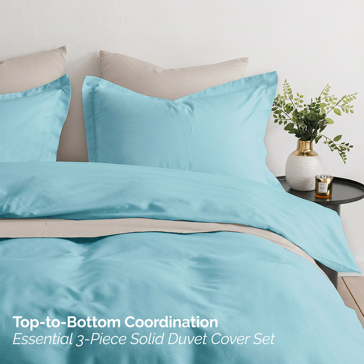 Essential 3-Piece Solid Duvet Cover Set