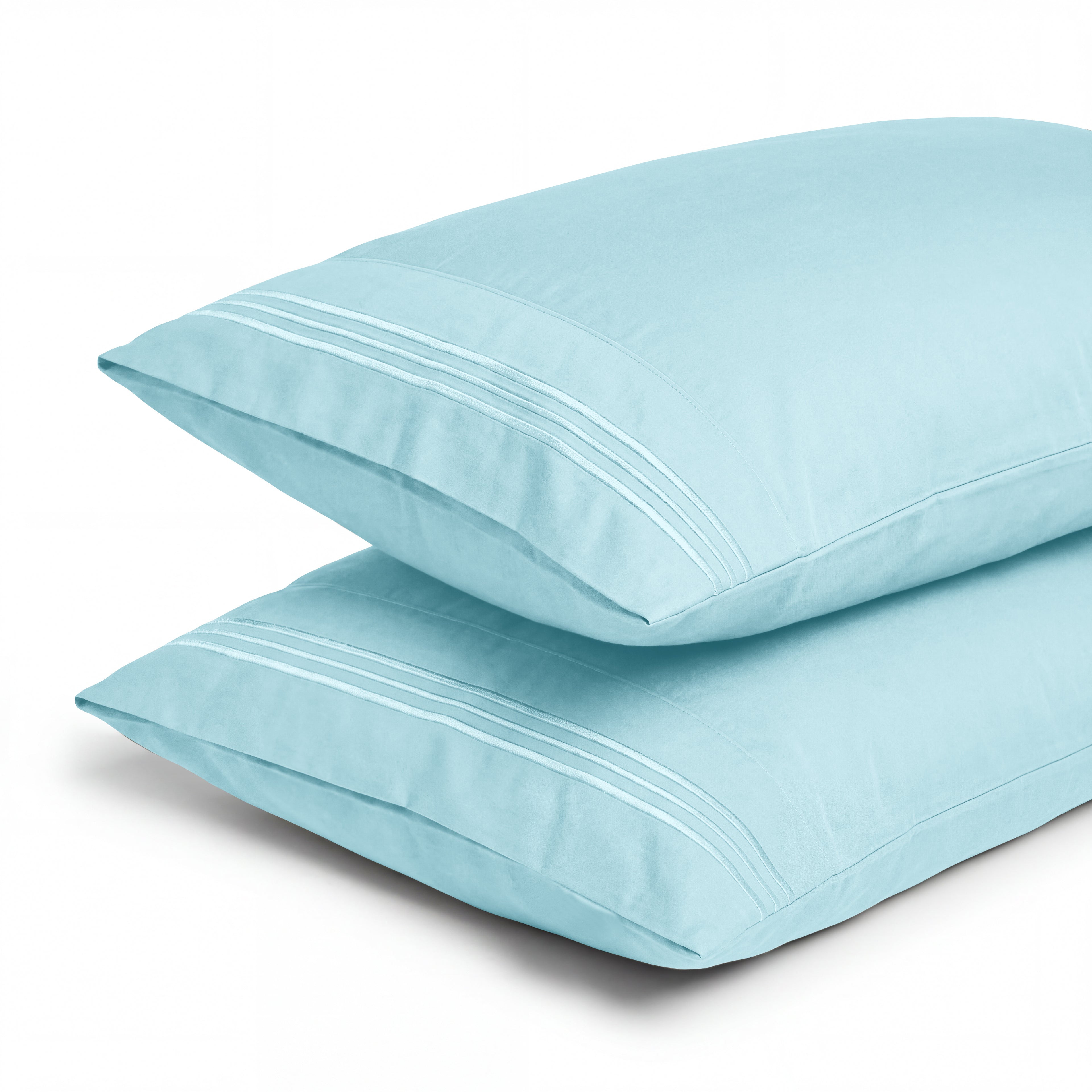 Set of 2 Pillowcases- 3 Line Embroidery