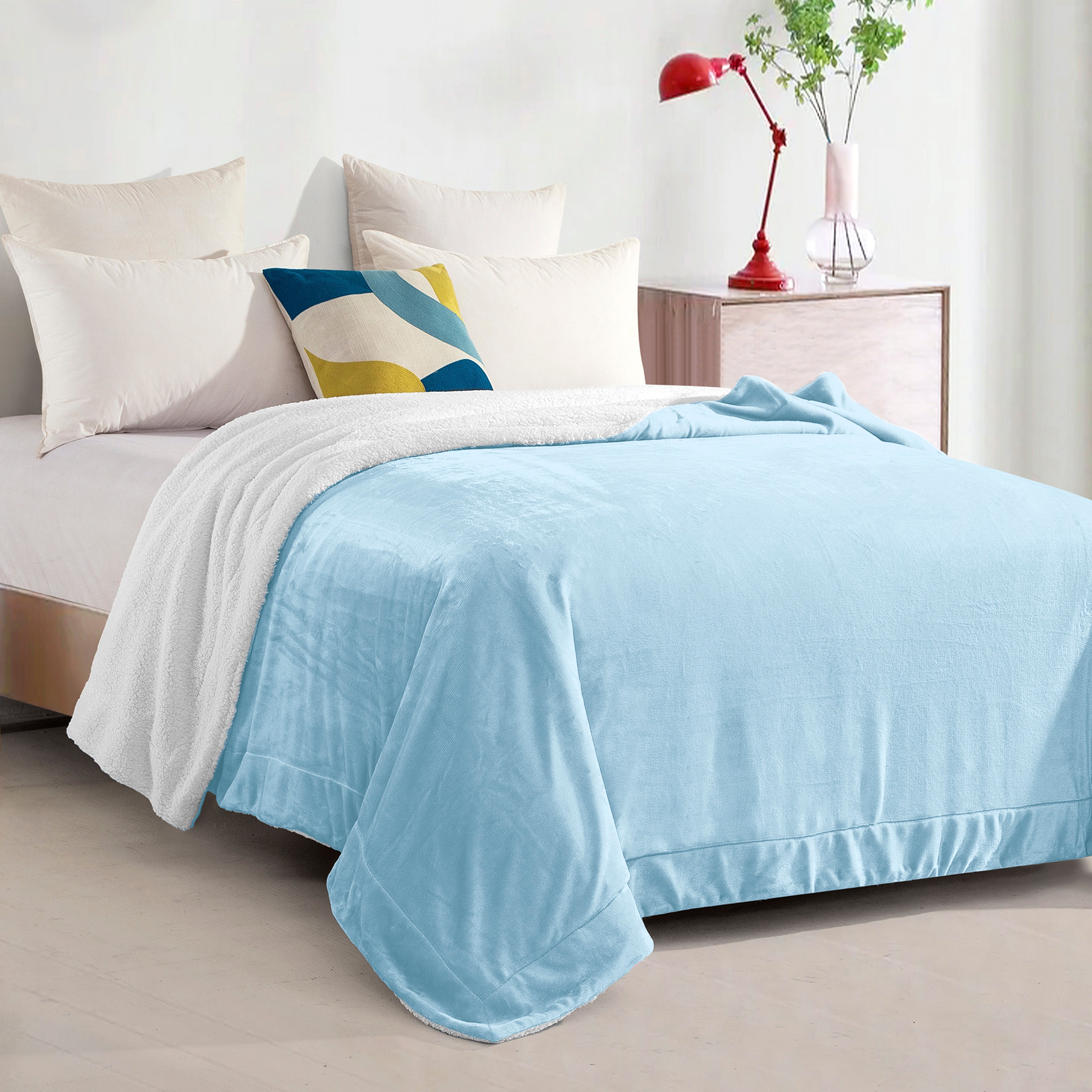 Reversible Sherpa Throw Blanket - Sherpa Back Throw Blanket