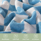 50" x 70"  Ultra Soft Checkered Knitted Throw Blanket