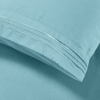 Essential Solid 3 Line Embroidery - Soft as a Hotel Premium Quality, 4-Piece Sheet Set, Bright Shades