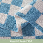 50" x 70"  Ultra Soft Checkered Knitted Throw Blanket