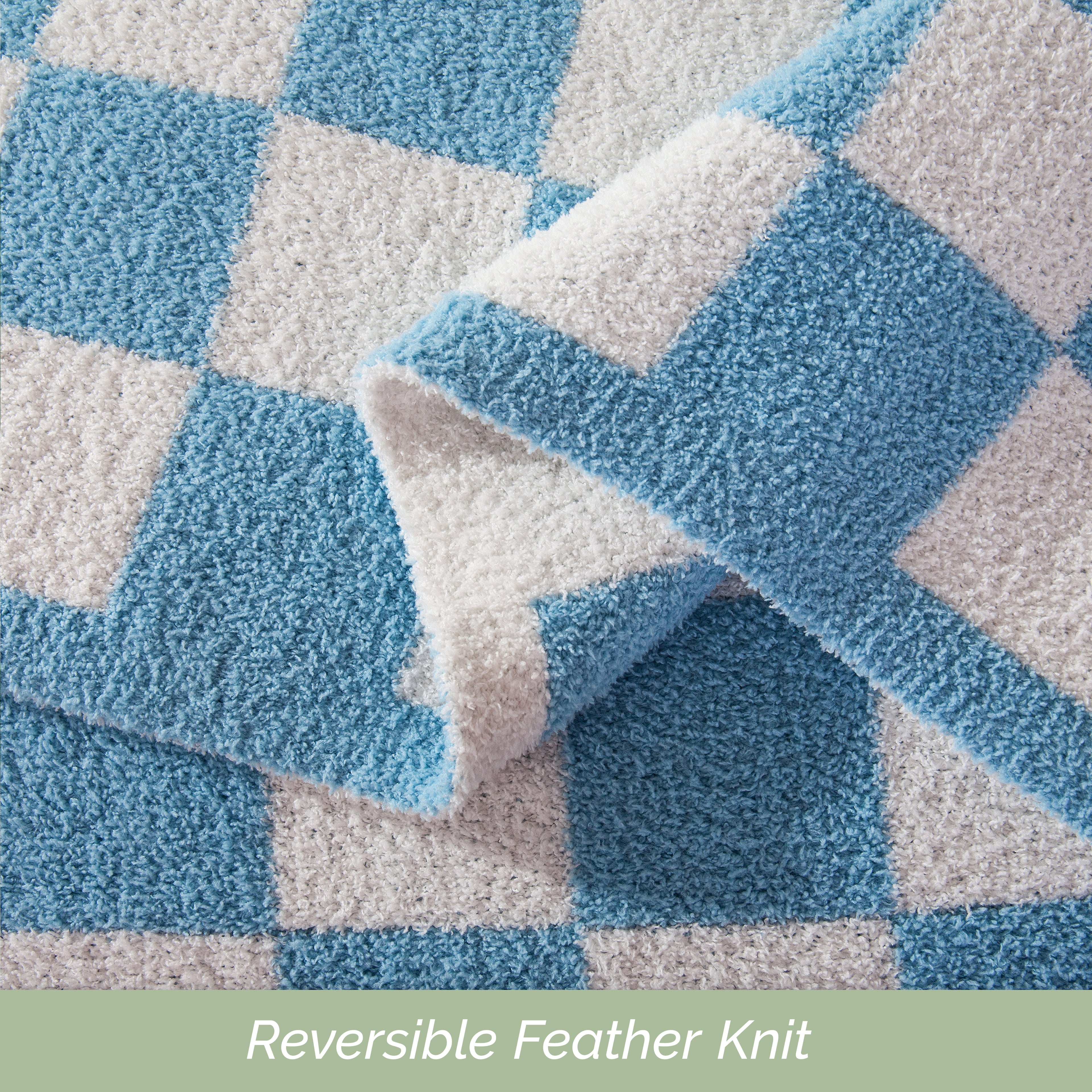 50" x 70"  Ultra Soft Checkered Knitted Throw Blanket