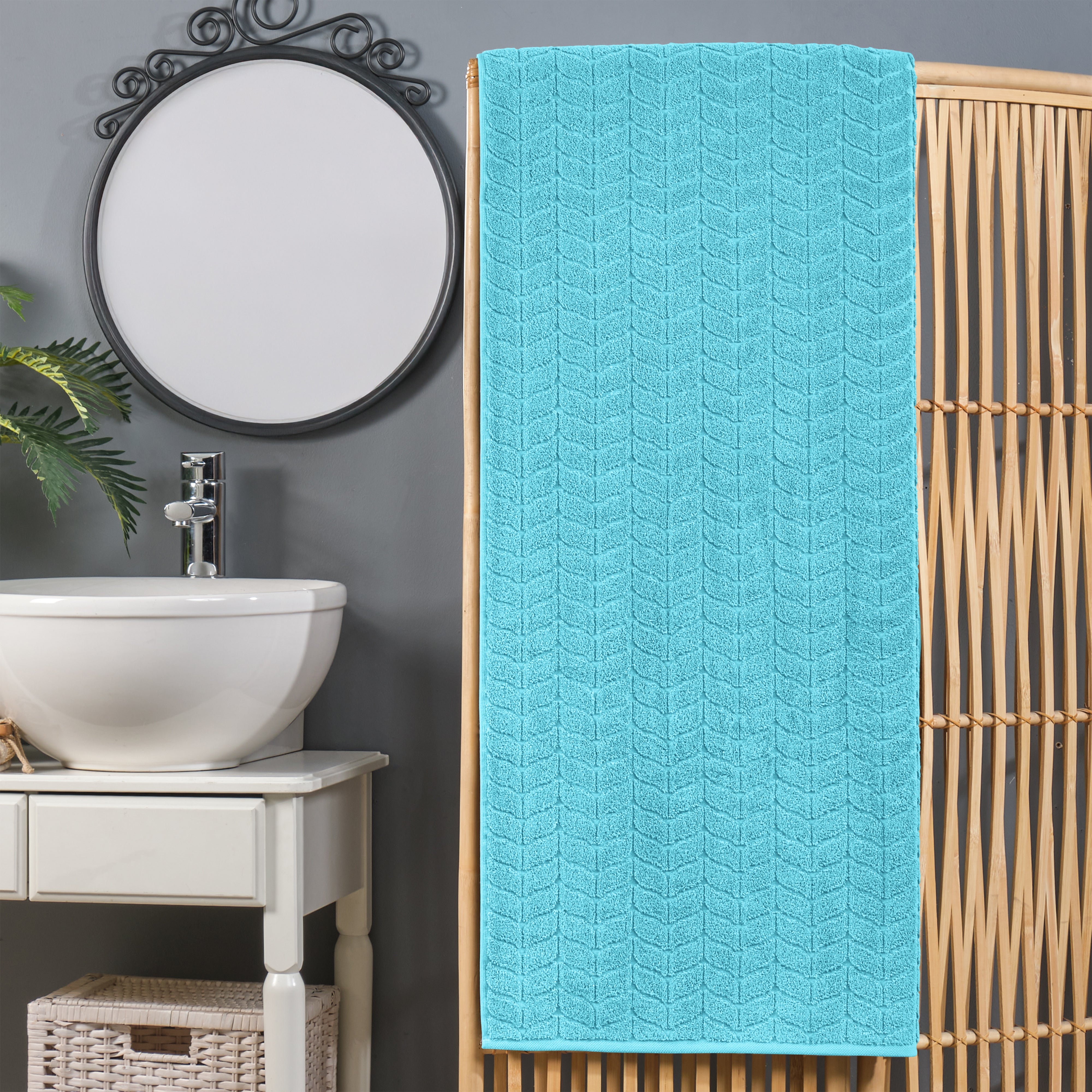 Elegant Comfort Premium Turkish Cotton Braided Oversized Bath Sheet Towel