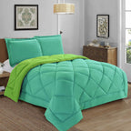 3-Piece Reversible Diamond Stitched Comforter & Shams