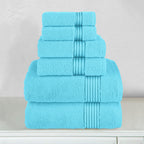 6-Piece Turkish Cotton Towel Set, 2 Washcloths, 2 Hand Towels and 2 Bath Towels
