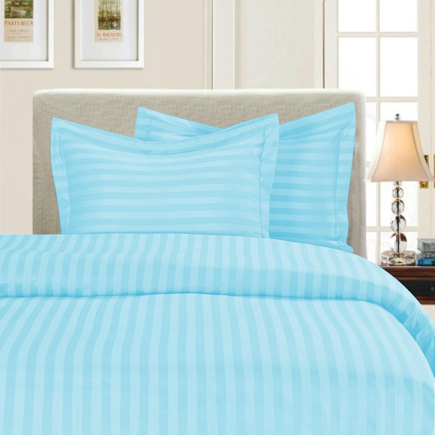 3-Piece Stripe Duvet Cover Set - Dobby Stripe Printed Pattern