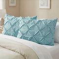 Set of 2 Pinch Pleated Pintuck Pillow Shams - Luxury and Silky Soft