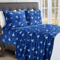 4-Piece Holiday Christmas Velvet Plush Flannel Sheet Set