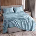 Fine 4-Piece Silky Satin Sheet Set, Bright Shades