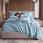 Fine 4-Piece Silky Satin Sheet Set, Bright Shades