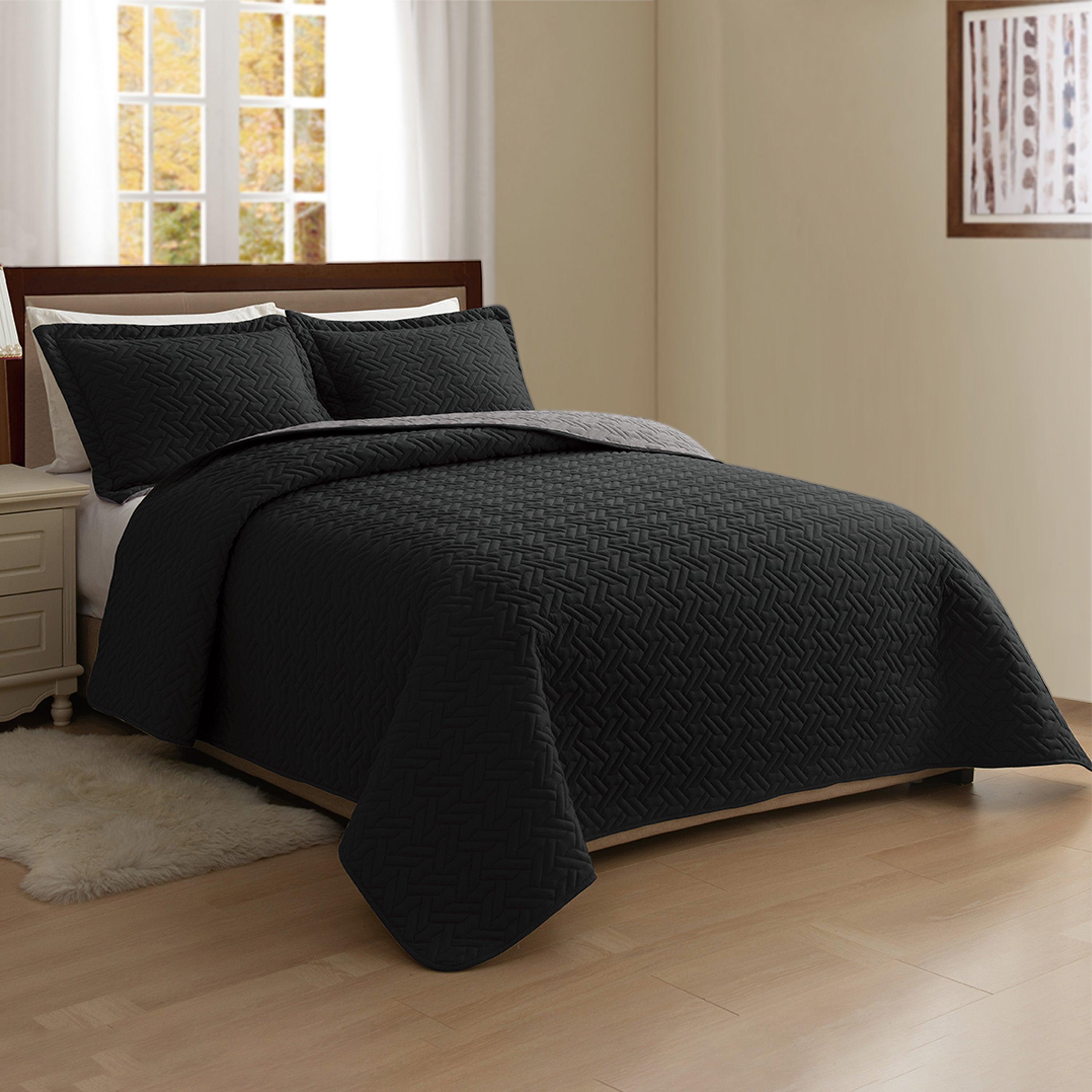 3-Piece Majestic Quilted Reversible Bedspread Coverlet Set