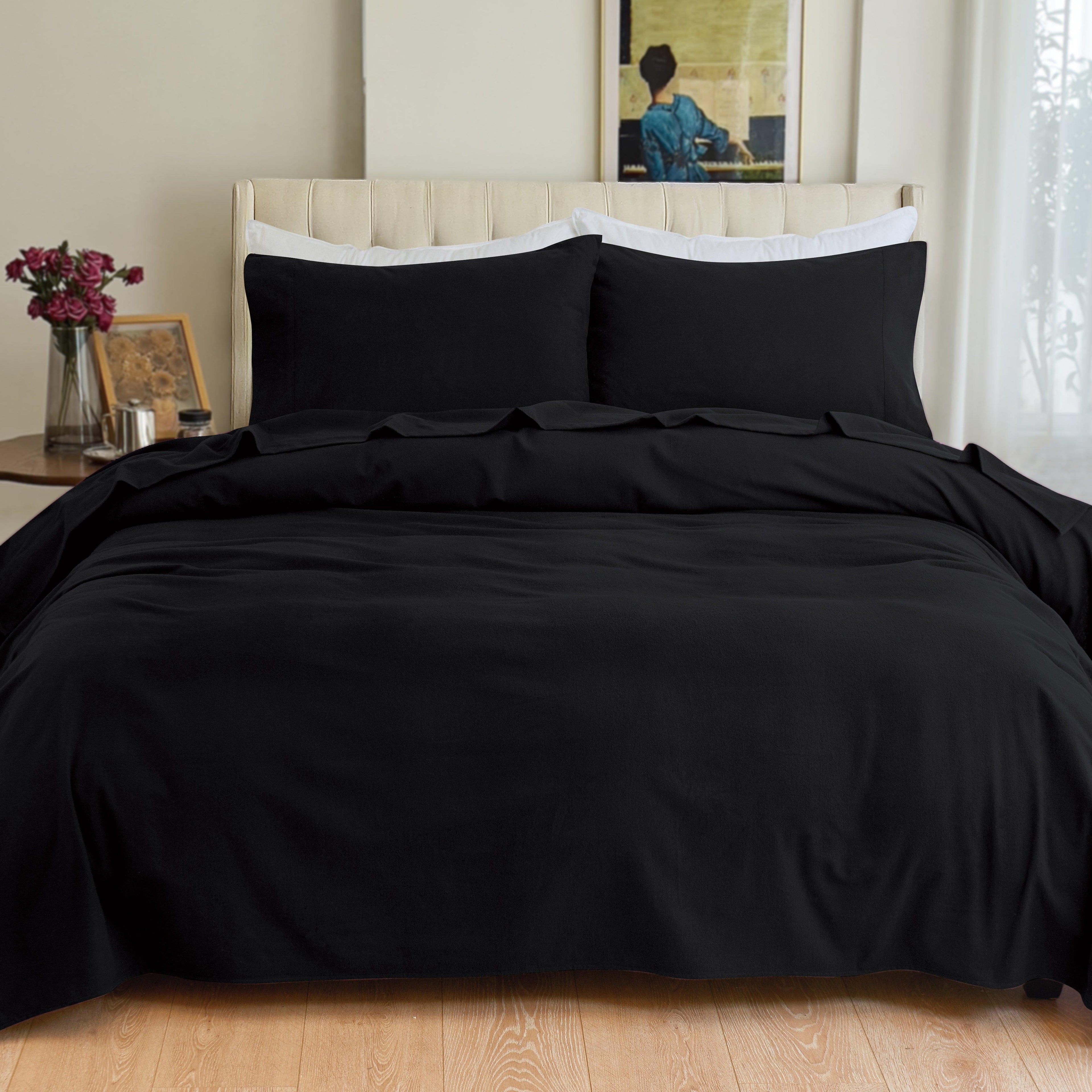 4-Piece Cotton Flannel Sheet Set - 100% Turkish Cotton