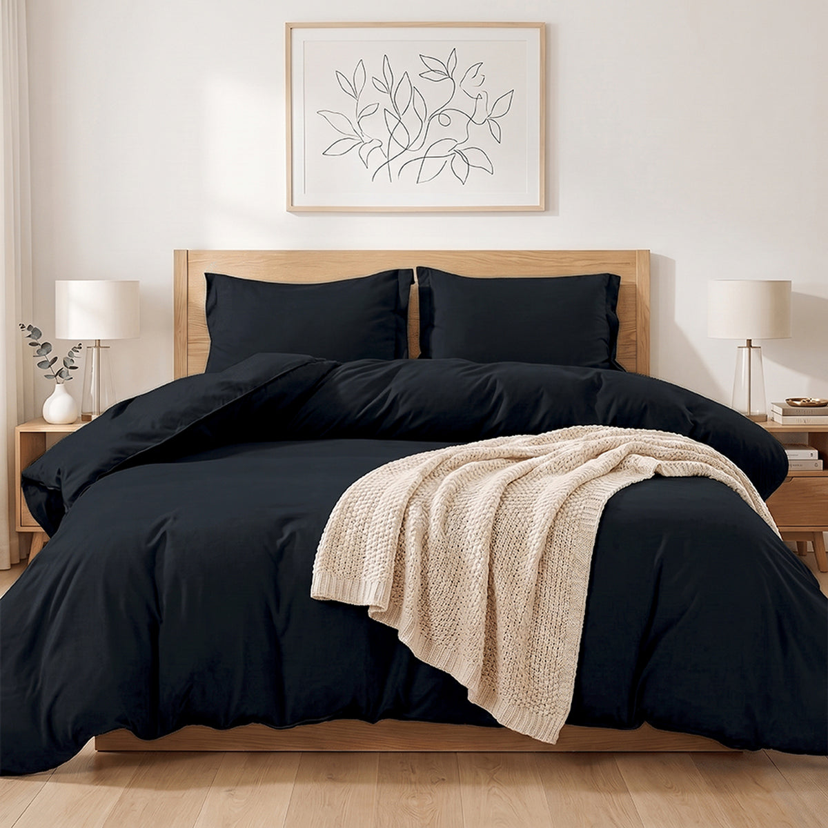 Essential 3-Piece Solid Duvet Cover Set