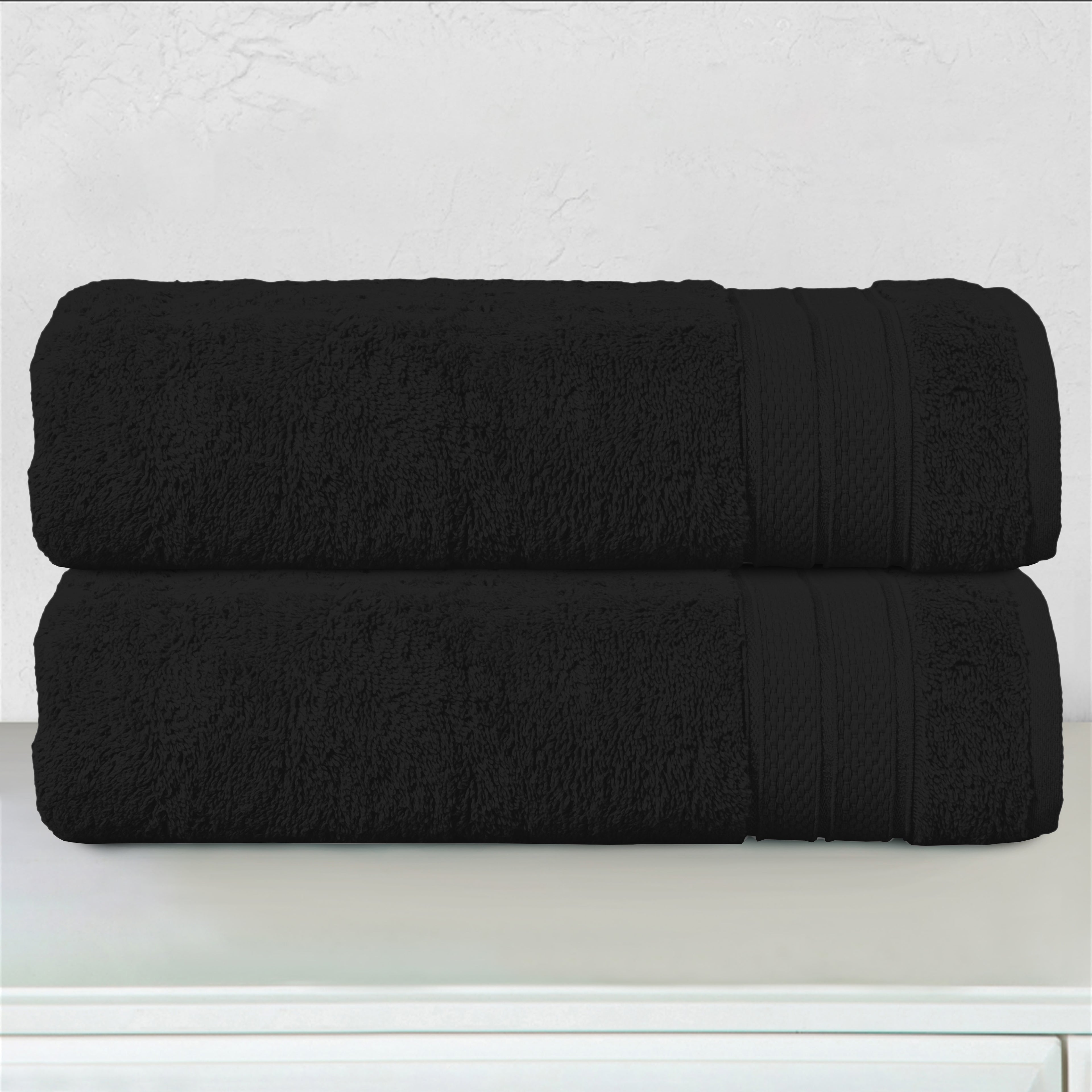 2-Pack Turkish Cotton Three Line Popcorn Bath Towel Set, 27 x 54 inch