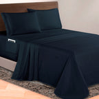 Extra deep 18-24 Inch Pocket 3 Line Embroidery, 4-Piece Sheet Set, Moody Shades