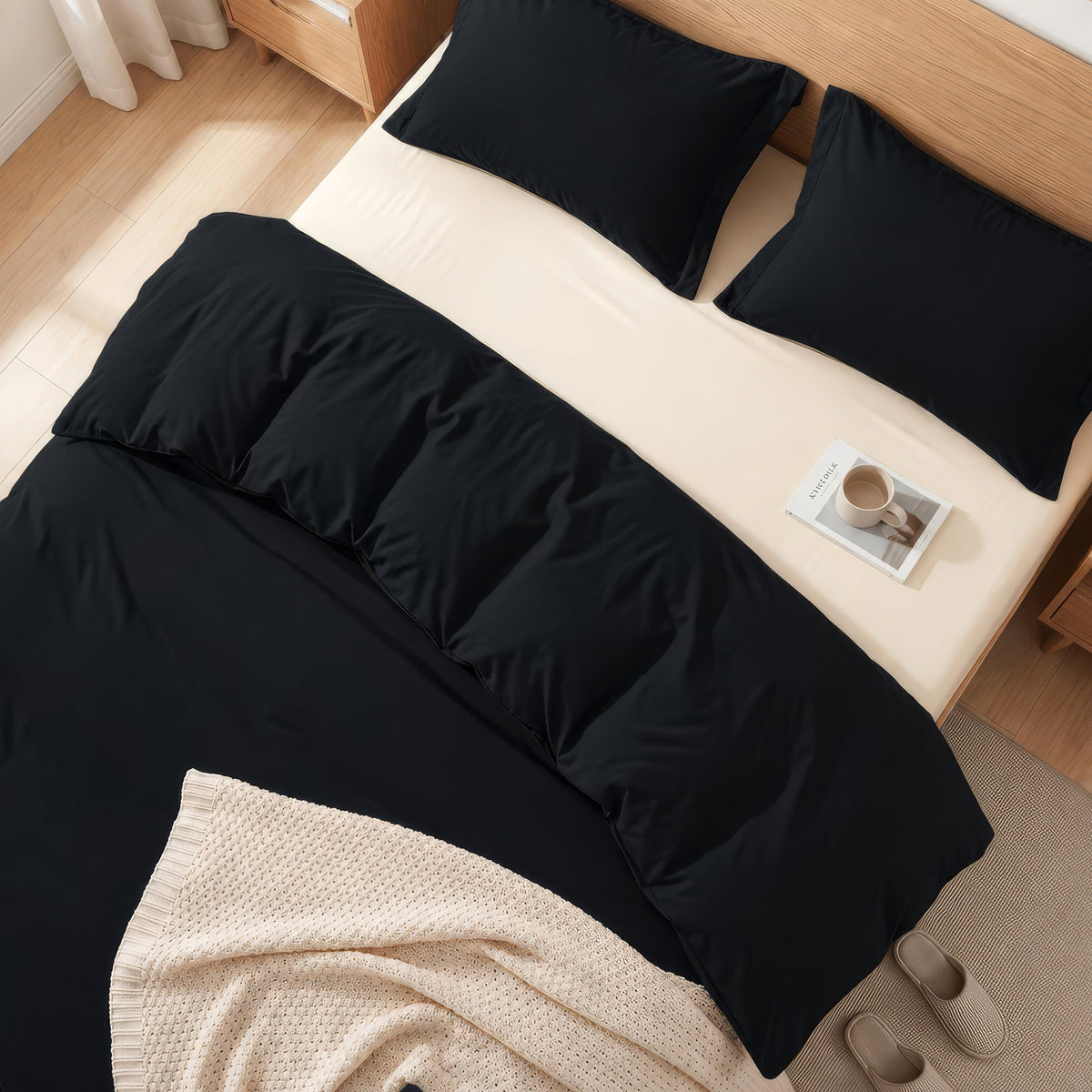 Essential 3-Piece Solid Duvet Cover Set