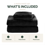 4-Piece Velvet Plush Flannel Sheet Set