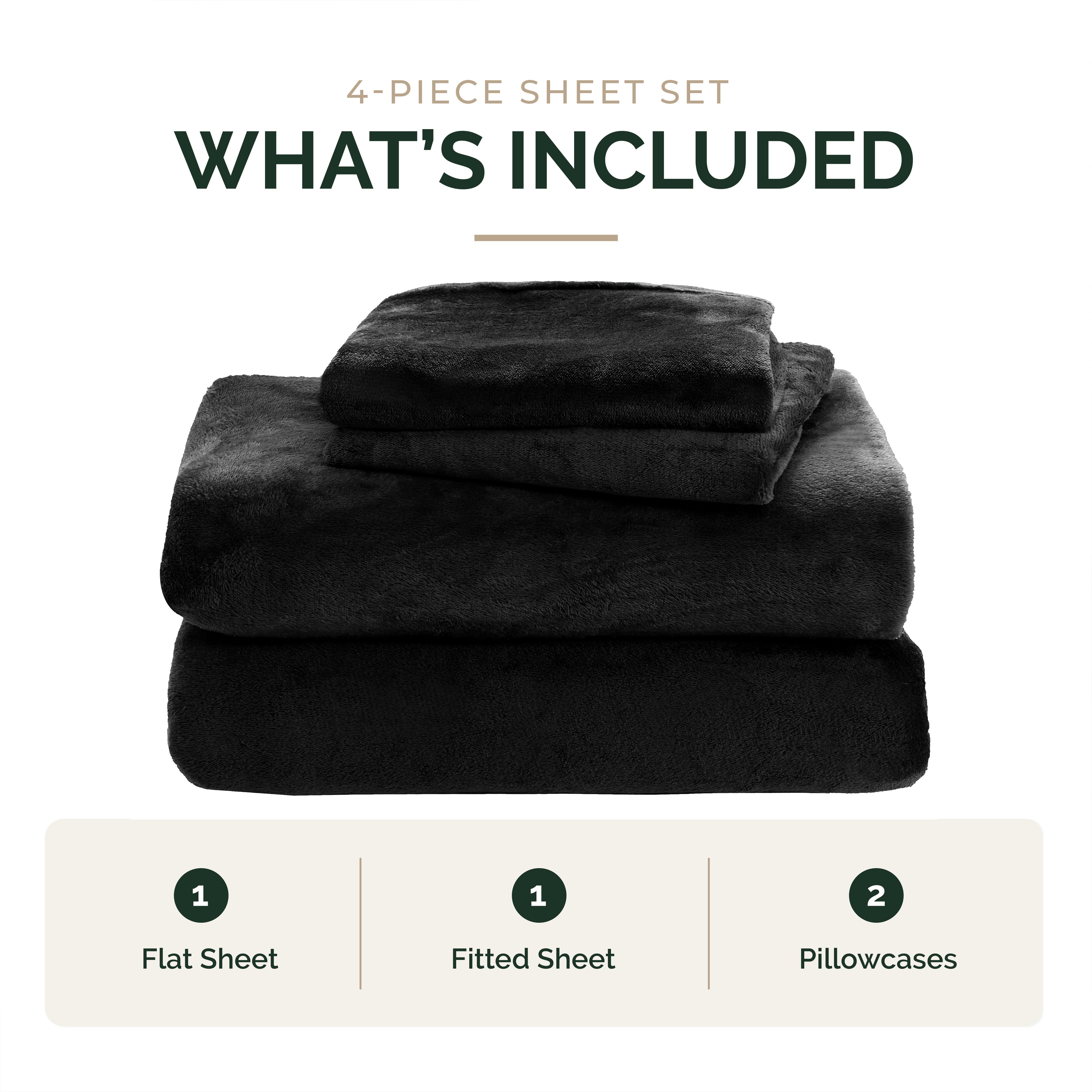 4-Piece Velvet Plush Flannel Sheet Set