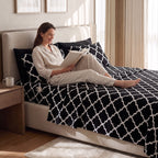 6-Piece Moroccan Trellis Printed Pattern - Soft as a Hotel Premium Quality