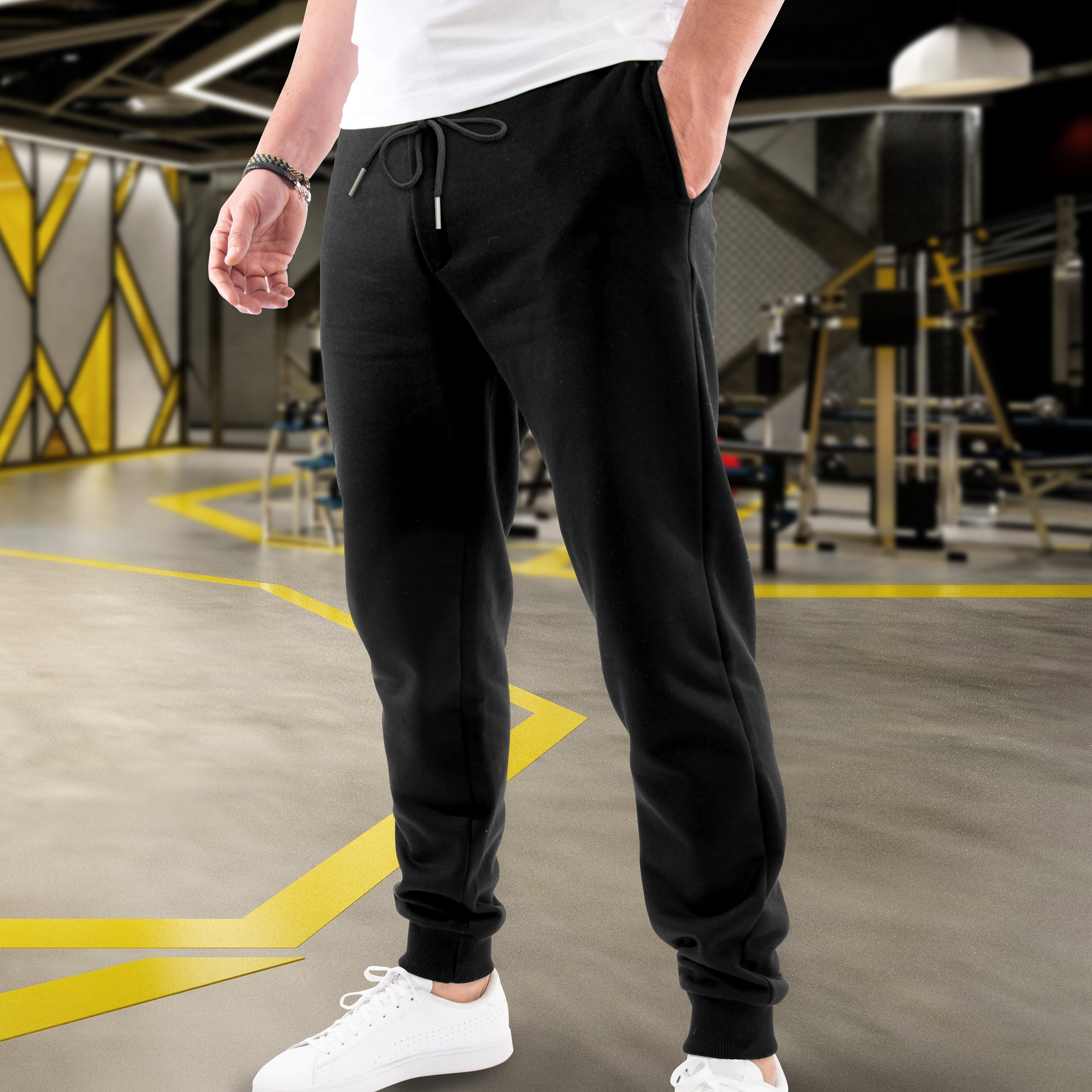 Casual Men Cotton Fleece Jogger with Pockets