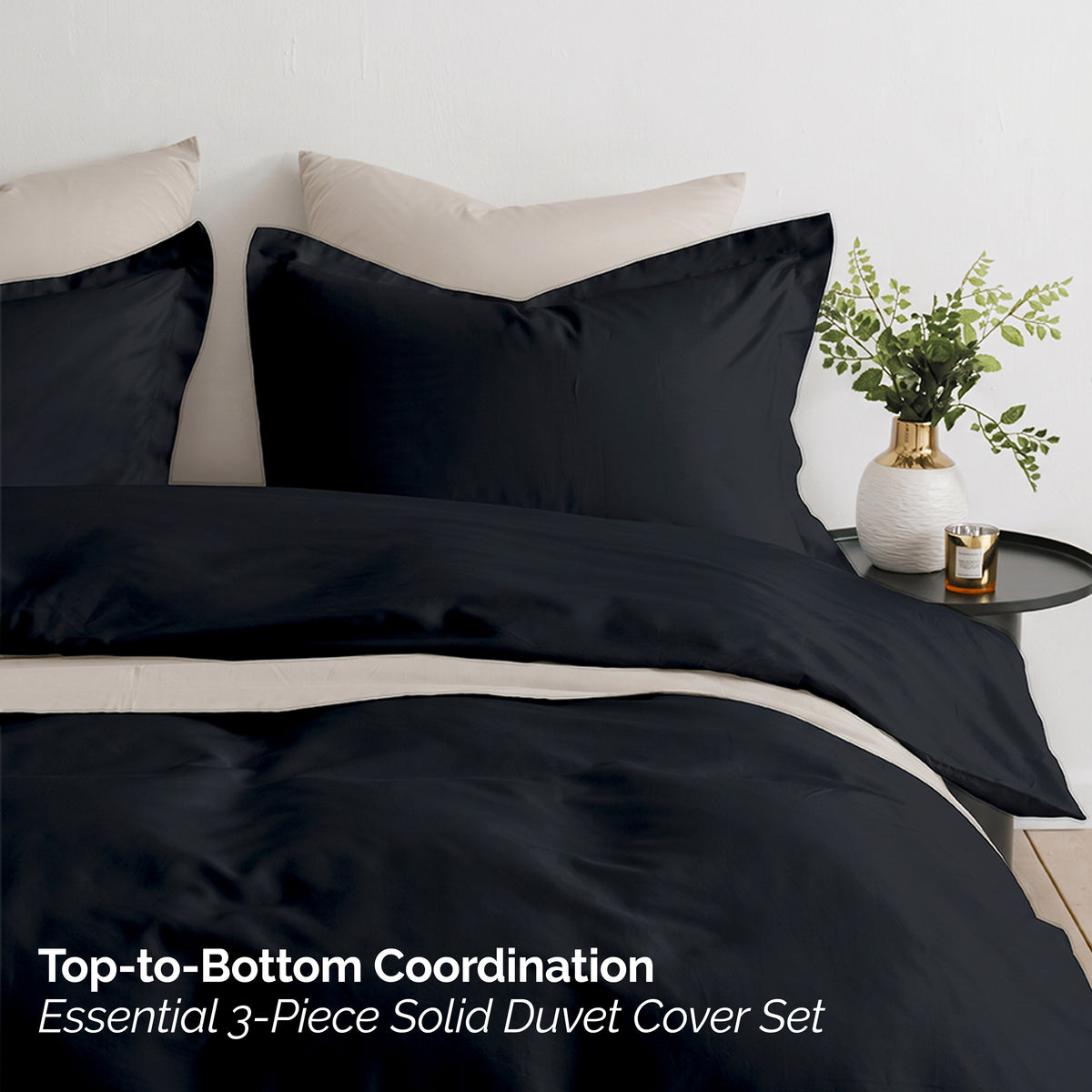 Essential 3-Piece Solid Duvet Cover Set