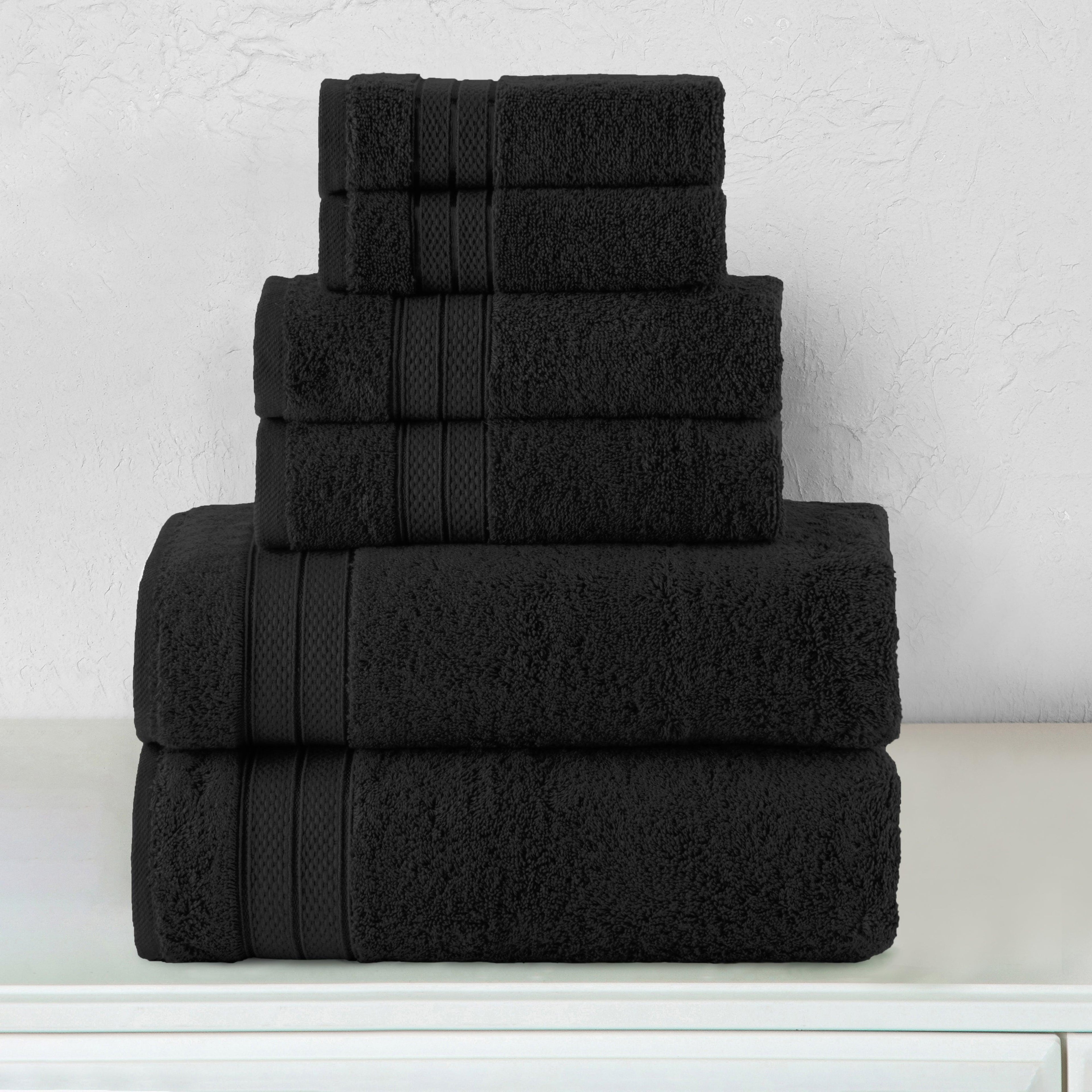 6-Piece Turkish Cotton Three Line Popcorn Towel Set, 2 Washcloths, 2 Hand Towels and 2 Bath Towels