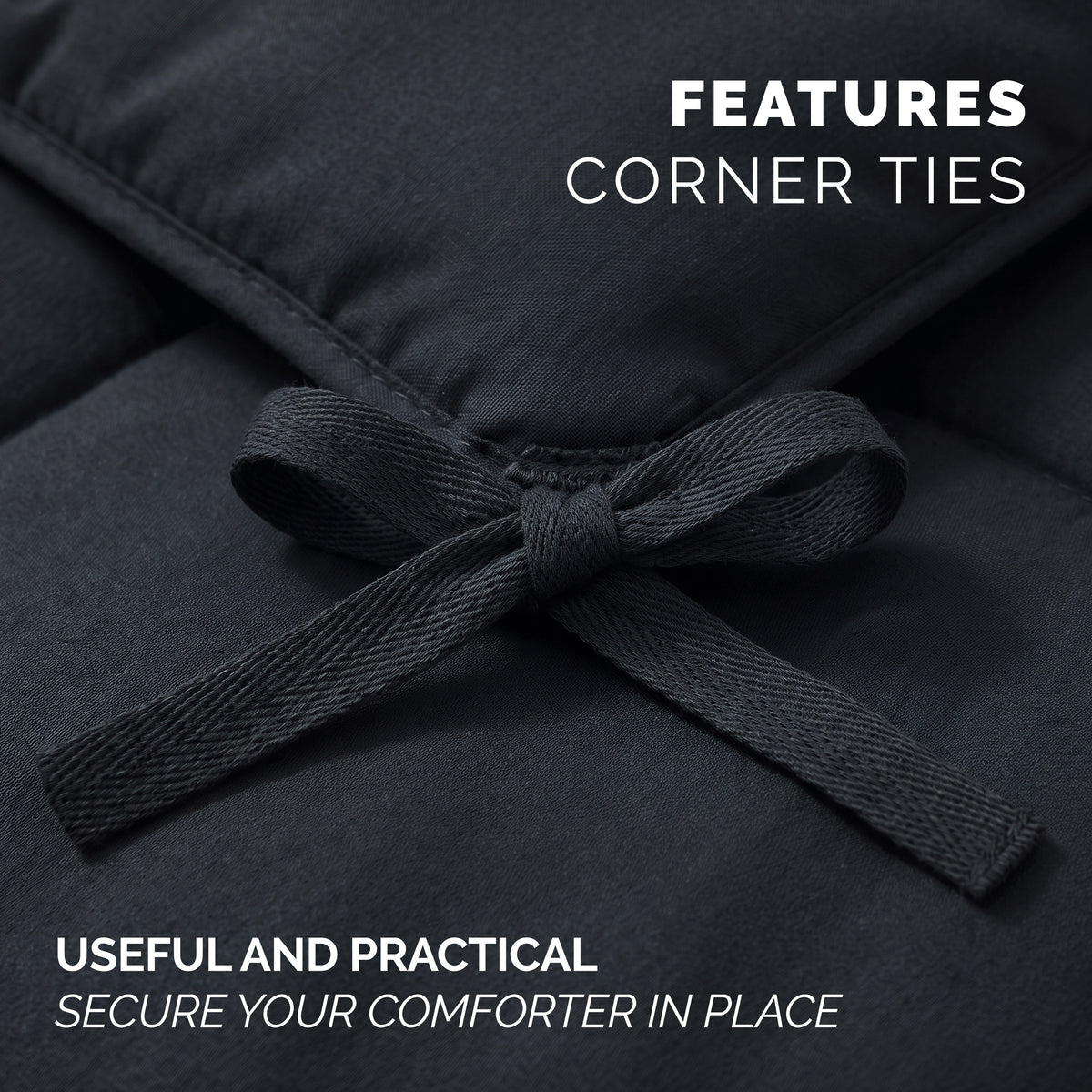 Pinch Pleated Pintuck Pattern, 3-Piece Duvet Cover Set - Features Corner Ties