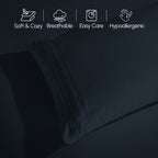 Essential 6-Piece 3-Line Embroidery Sheet Set, Soft as a Hotel Premium Quality,  Moody Shades