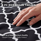 6-Piece Moroccan Trellis Printed Pattern - Soft as a Hotel Premium Quality