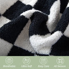 50" x 70"  Ultra Soft Checkered Knitted Throw Blanket