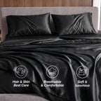 Fine 4-Piece Silky Satin Sheet Set, Moody Shades