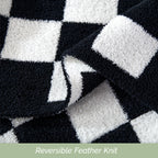 50" x 70"  Ultra Soft Checkered Knitted Throw Blanket