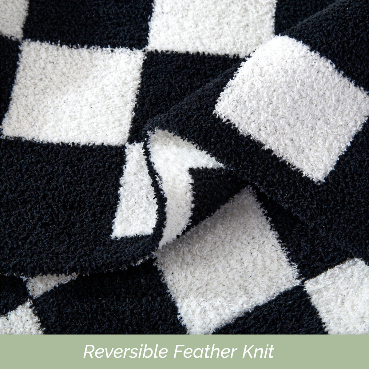 50" x 70"  Ultra Soft Checkered Knitted Throw Blanket