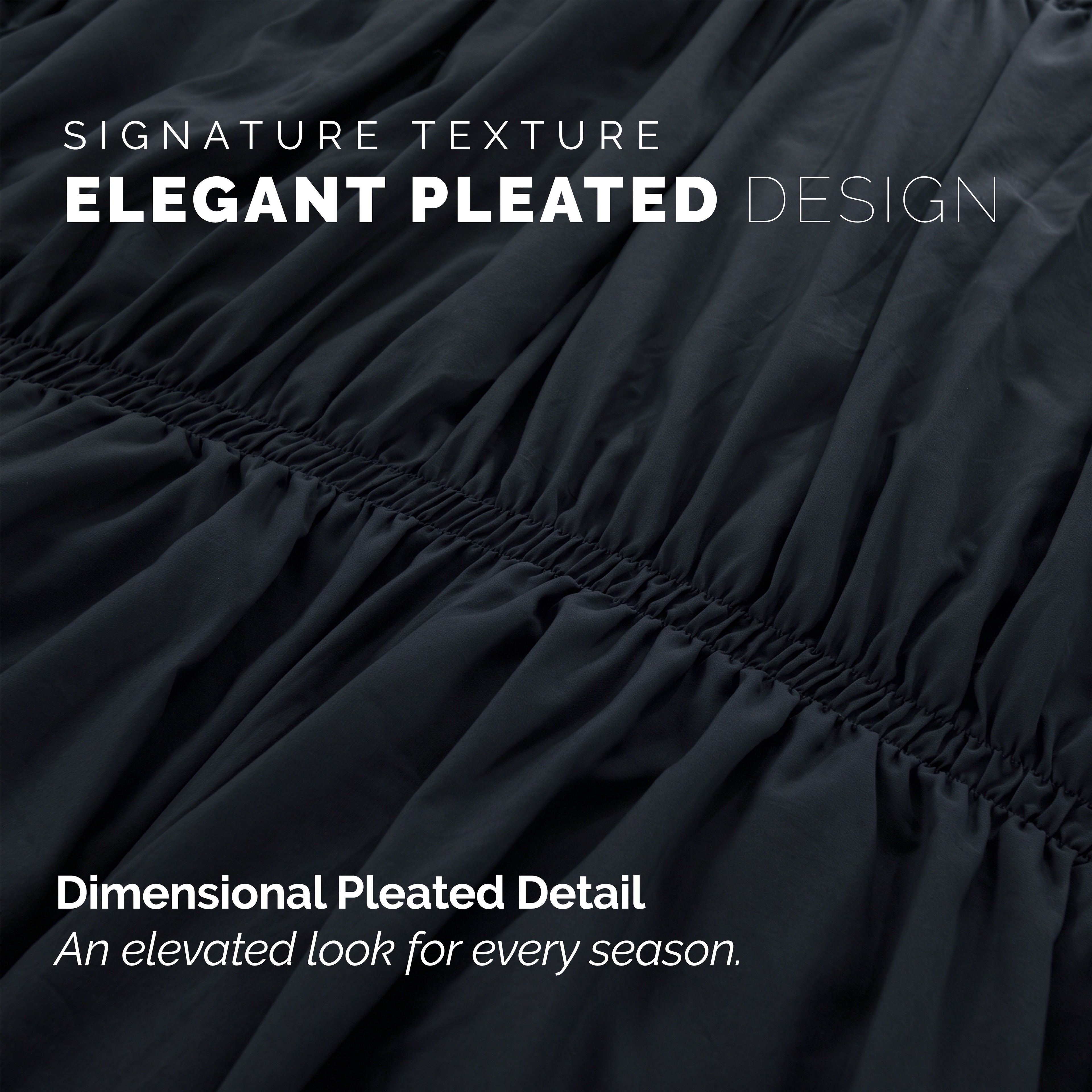 10-Piece Pleated Comforter Set - Includes 4-Piece Sheet Set with Double Sided Storage Pockets