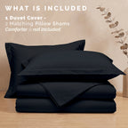 Essential 3-Piece Solid Duvet Cover Set