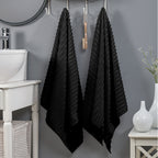 2-Pack Premium Turkish Cotton Corduroy Stripe Bath Towel Set, 27 x 54 inch