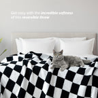 50" x 70"  Ultra Soft Checkered Knitted Throw Blanket