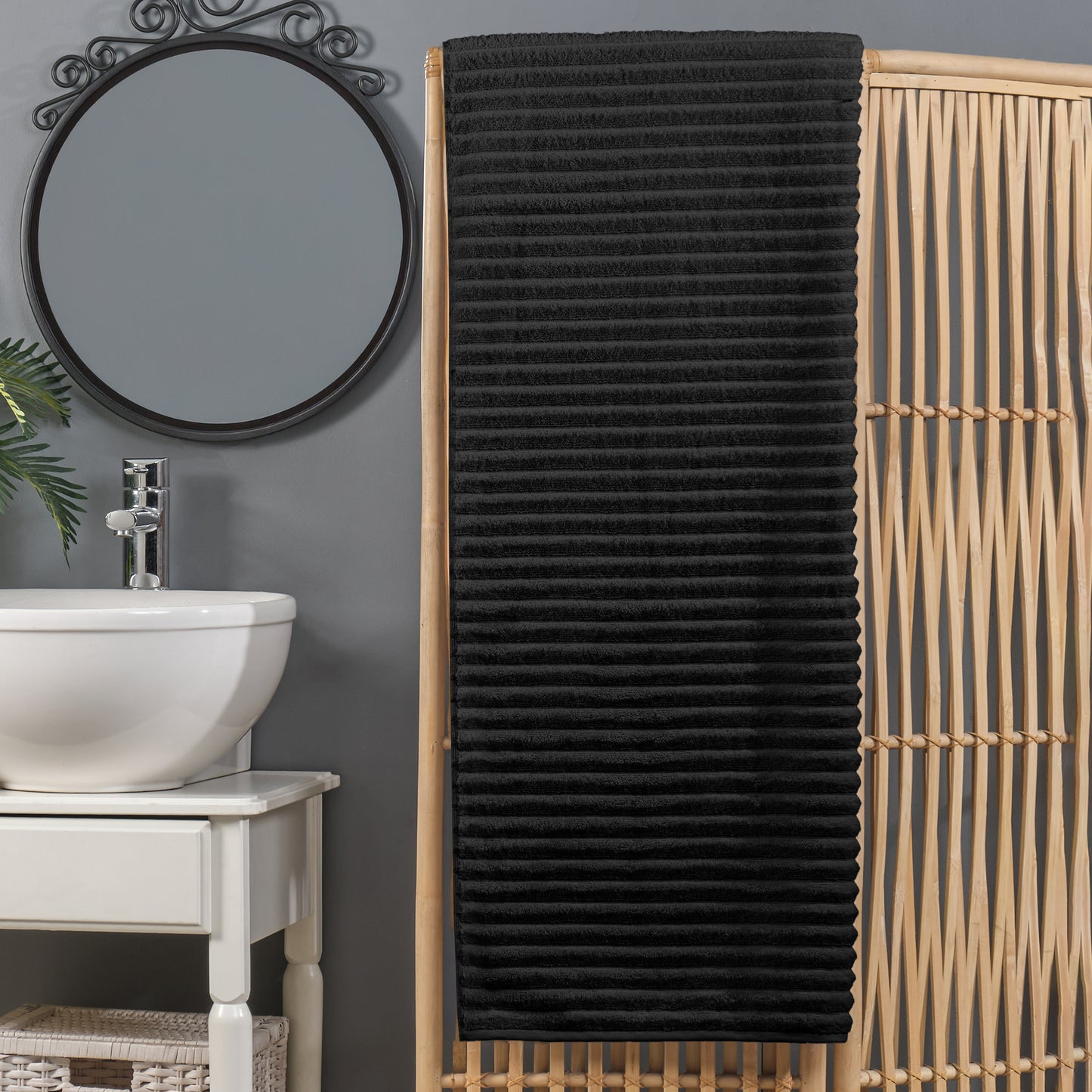 Elegant Comfort 1-Piece Premium Turkish Cotton Corduroy Stripe Oversized Bath Sheet Towel 40 x 80 Inch