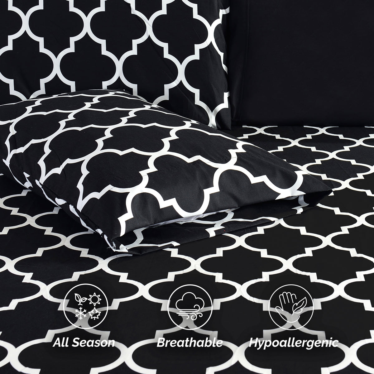 6-Piece Moroccan Trellis Printed Pattern - Soft as a Hotel Premium Quality