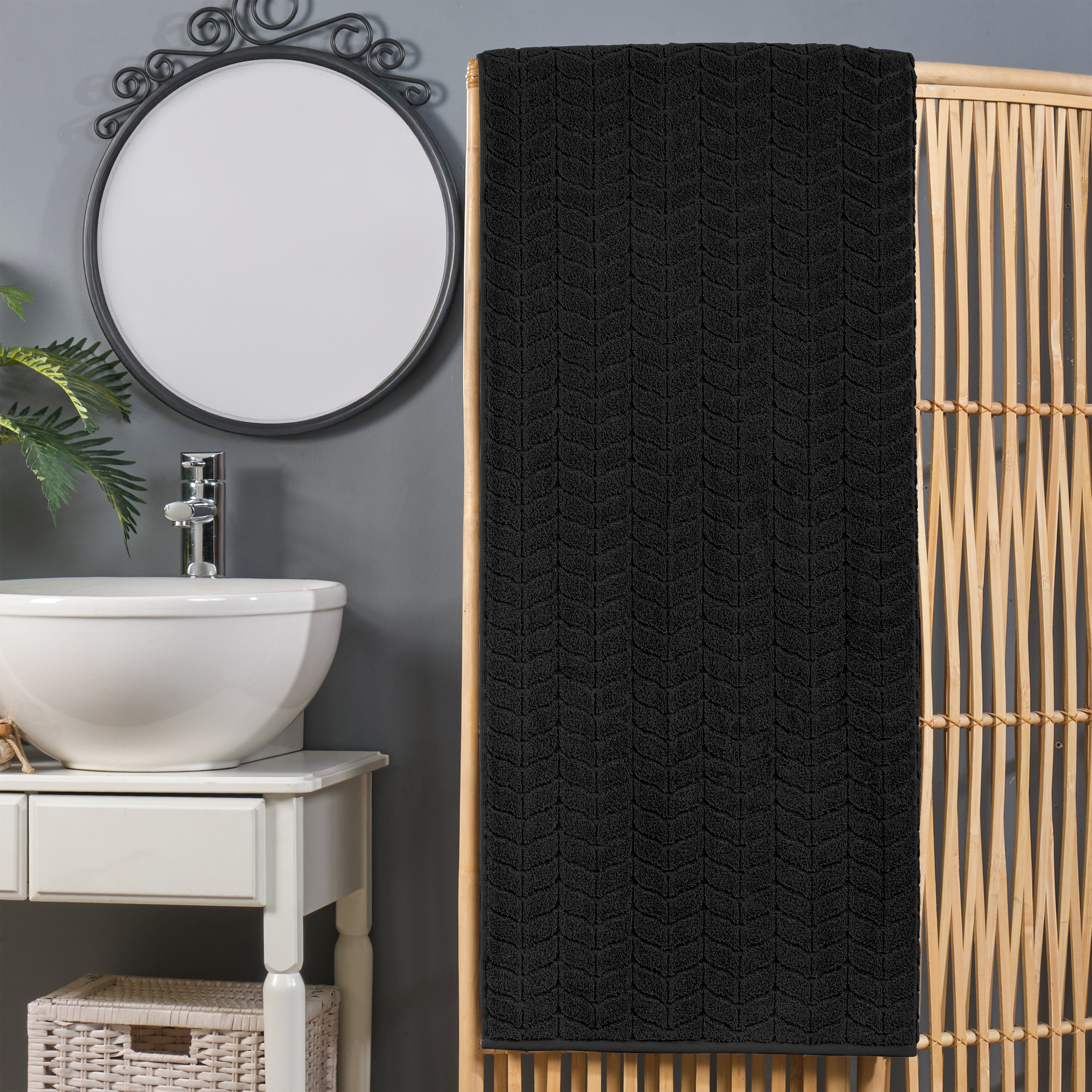 1-Piece Premium Turkish Cotton Braided Oversized Bath Sheet Towel 40 x 80 Inch