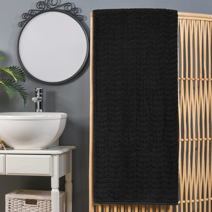 Elegant Comfort 1-Piece Premium Turkish Cotton Braided Oversized Bath Sheet Towel 40 x 80 Inch