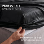 Fine 4-Piece Silky Satin Sheet Set, Moody Shades