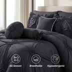 10-Piece Sunflower Comforter Set - Includes 4-Piece Sheet Set with Double Sided Storage Pockets
