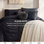 10-Piece Pleated Comforter Set - Includes 4-Piece Sheet Set with Double Sided Storage Pockets