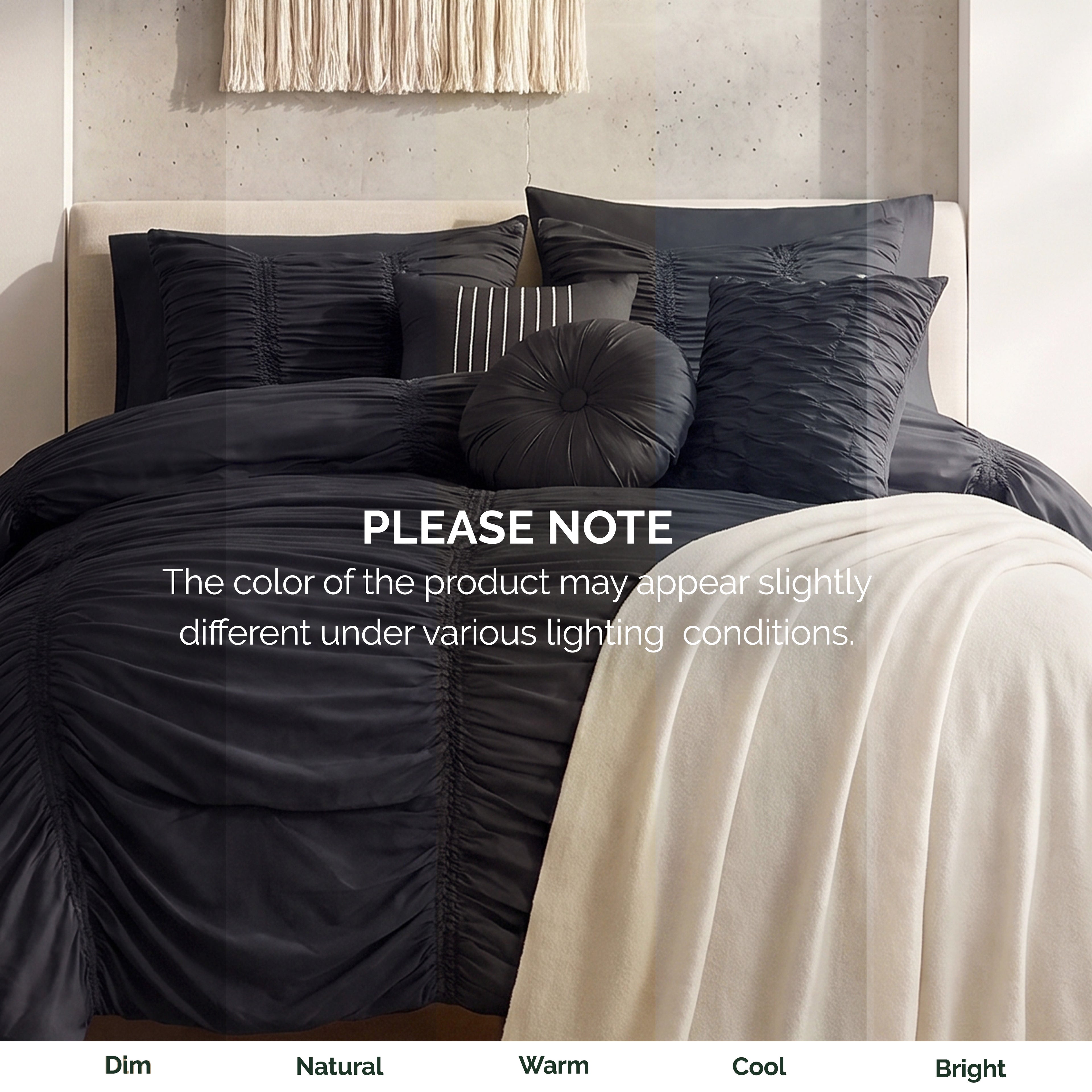 10-Piece Pleated Comforter Set - Includes 4-Piece Sheet Set with Double Sided Storage Pockets